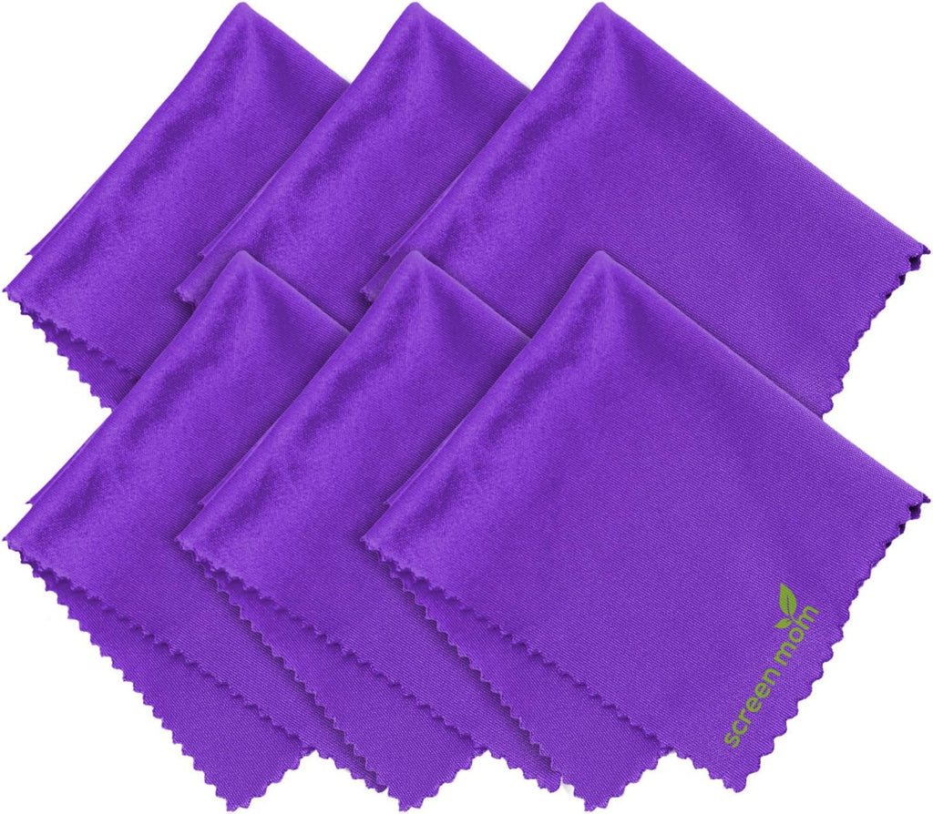Screen Cleaner 6-Pack Microfiber Cloths for TV, Car, Laptop & Computer | Scratch-Free Care, TVs, Monitors, Lenses, Washable Fabric, Streak-Free Results, Multipurpose Use, Cleaning Kit