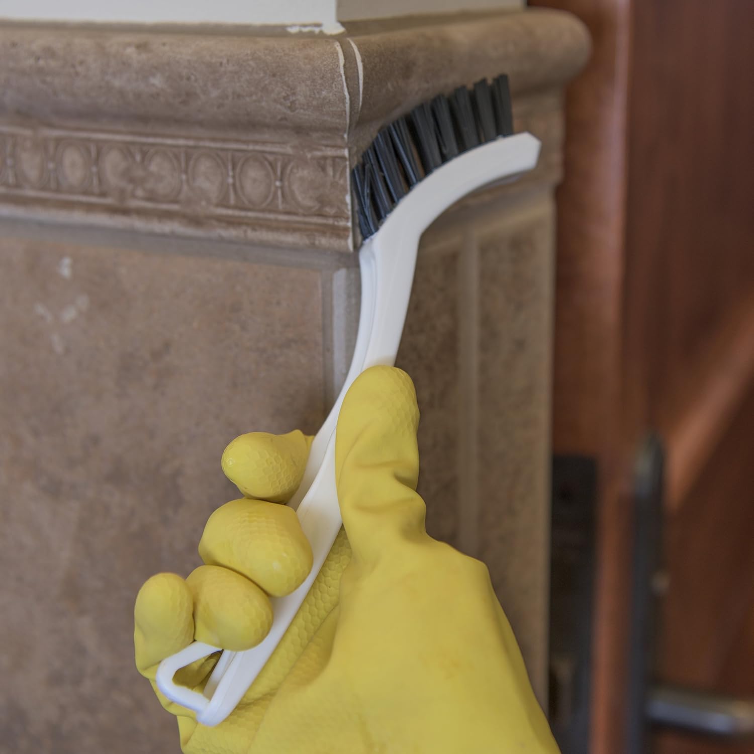 Grout Brush with Stiff Nylon Bristles, 8 Inch, White | Flo-Pac, Stiff Crimped Nylon Bristles, 2.75-Inch Brush Section, Narrow Crevices, BPA Free - view 7