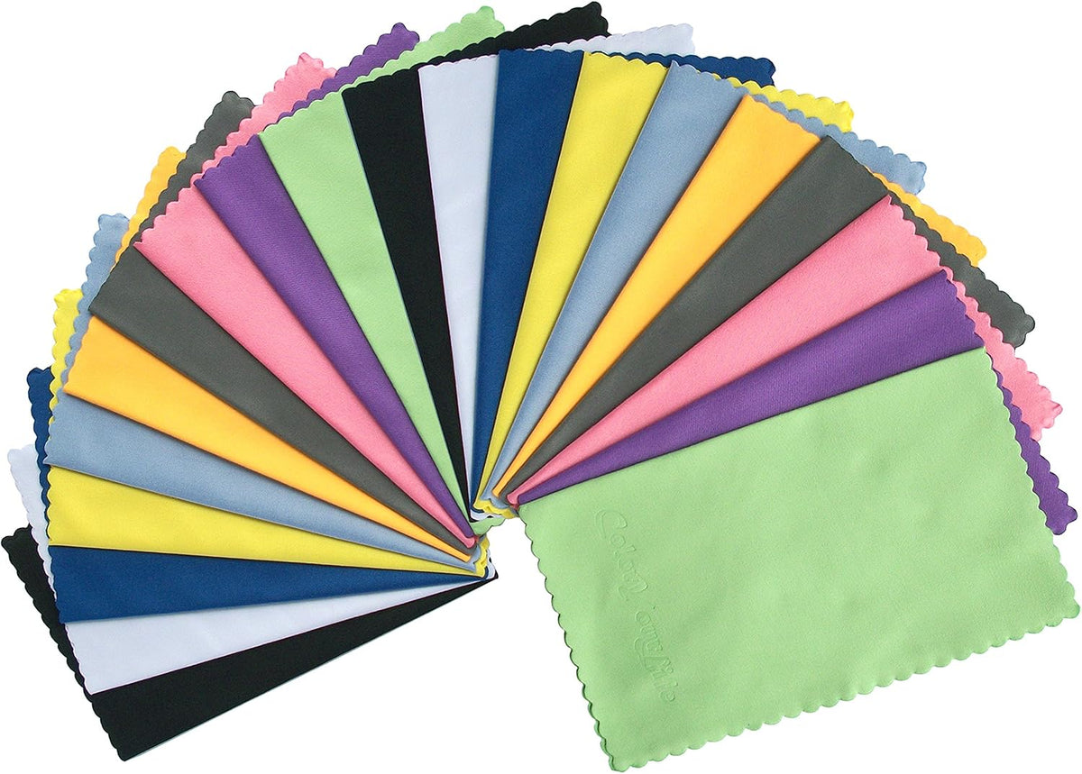 20-Pack Microfiber Cleaning Cloths for Smart Phones, Laptops, Tablets, Lenses, LCD Monitor, TV, Camera, Eyeglasses, Optics Etc