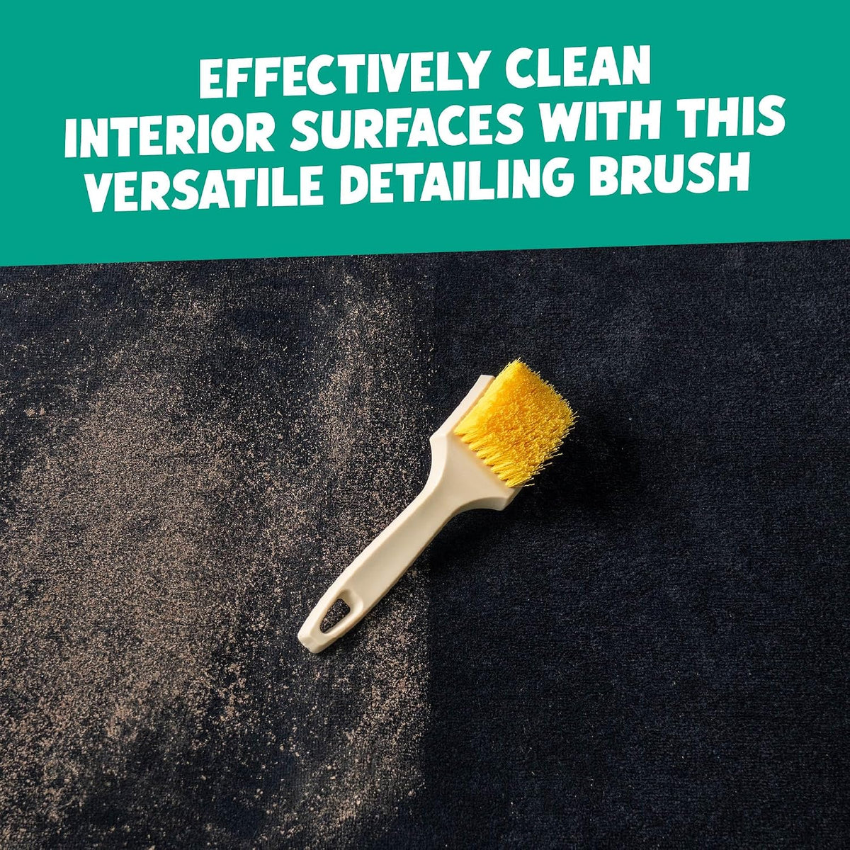 Induro 7 Heavy Duty Car Carpet & Upholstery Detailing Brush | Stiff, durable bristles and an ergonomic grip dig into carpet, mats and seats for deep interior fabric cleaning - view 2