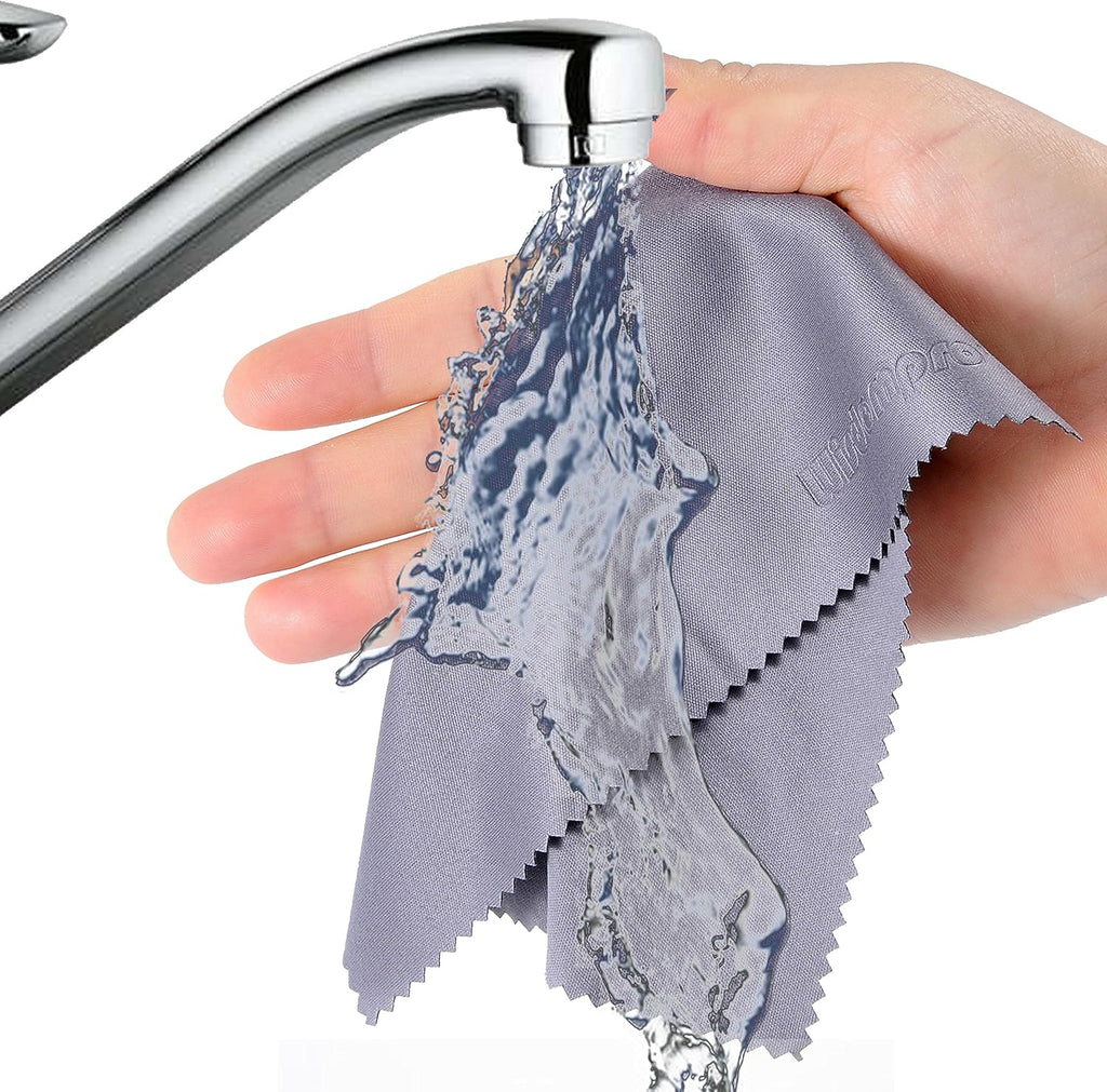 4-Pack Microfiber Cleaning Cloth, 12x8.25''&13.5x8.63''-Blue/Grey | For Camera Lens, Glasses, Phone, iPhone, iPad, Tablet, Laptop, LCD TV, Computer Screen, Monitor and Other Electronics Device - view 4