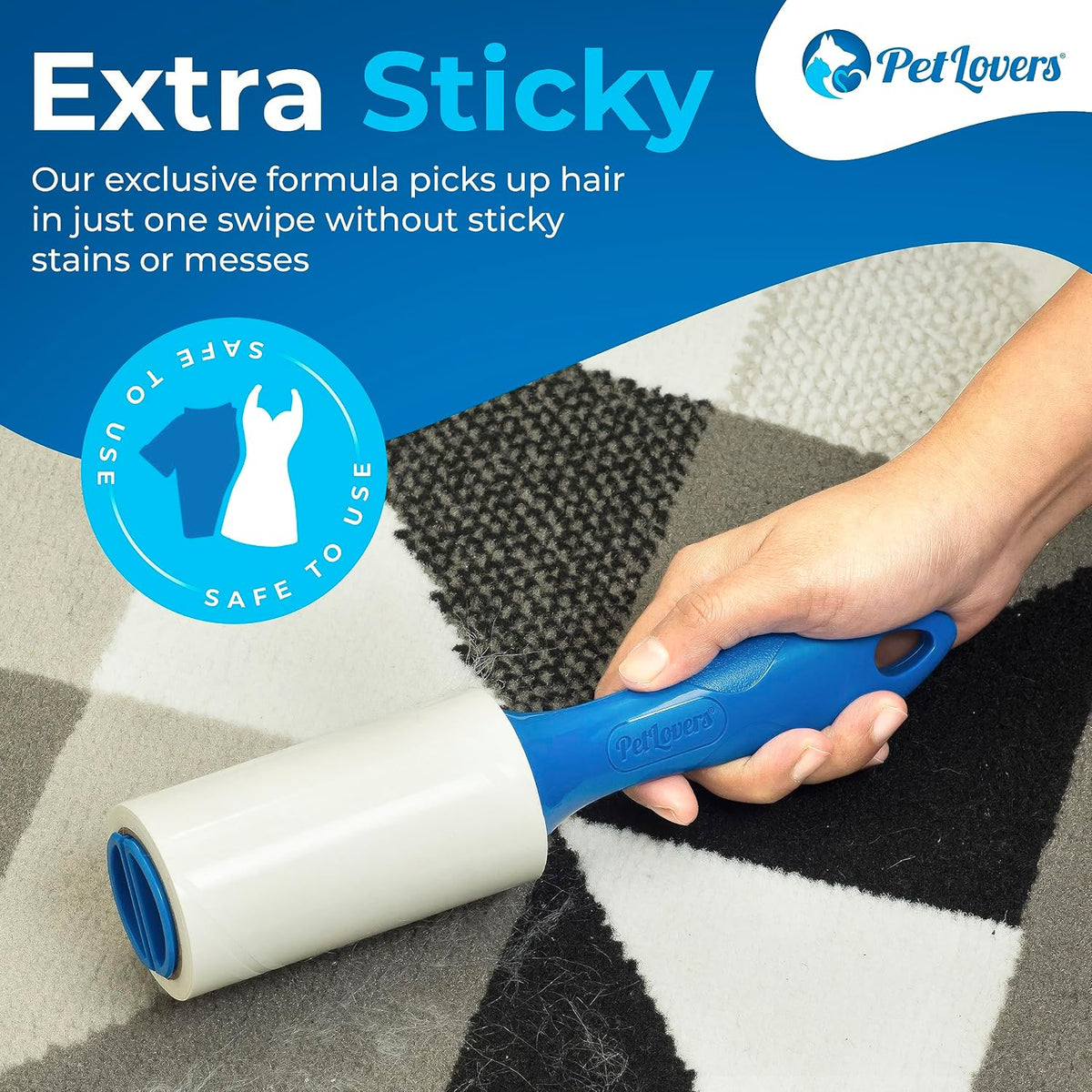 Extra Sticky Lint Roller Mega Value Set 600 Sheets for Pet Hair Removal, Dog and Cat Lint Remover 6 Pack - view 2